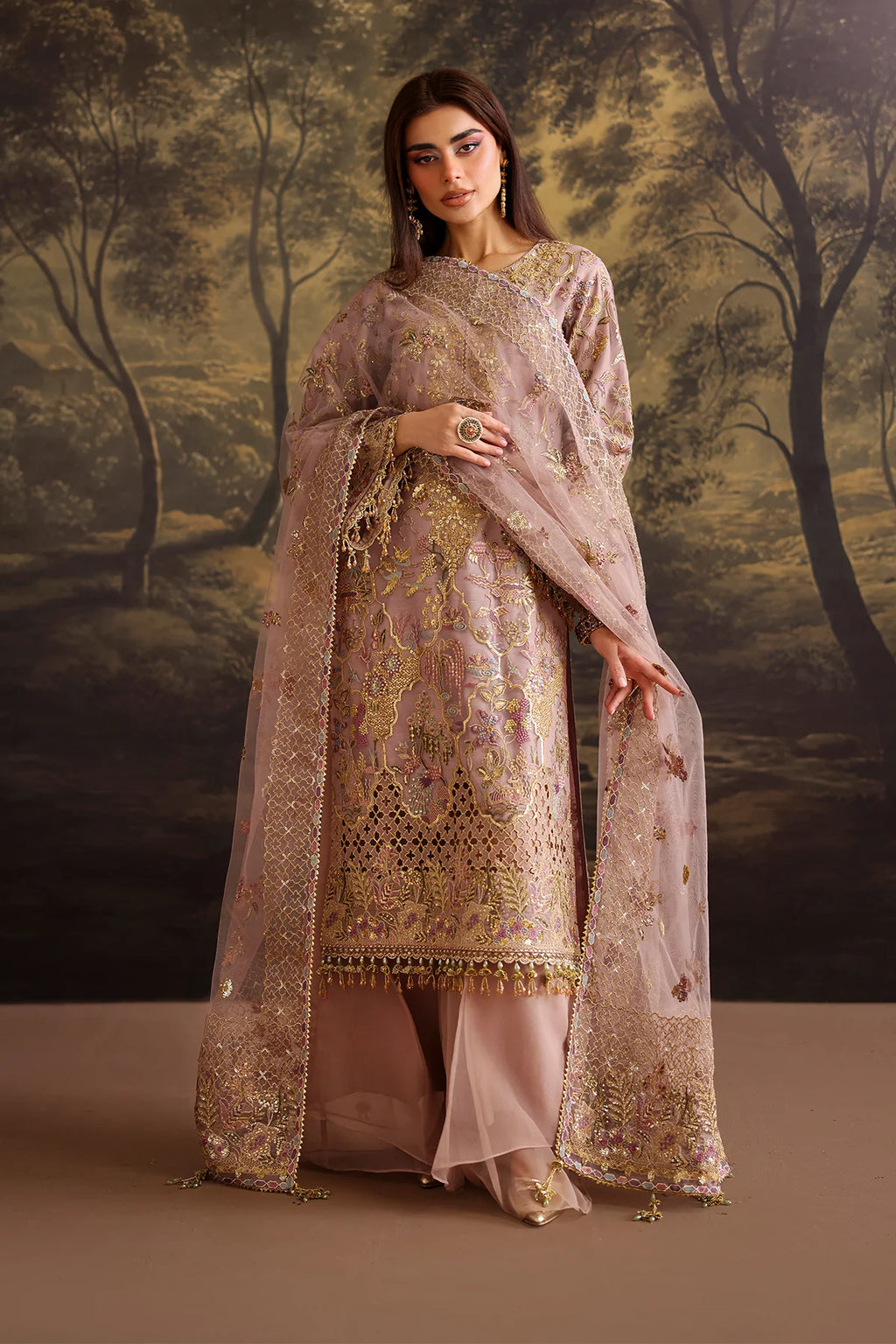 Baroque - EMBROIDERED NET UF-4378 - Mirha Collections
