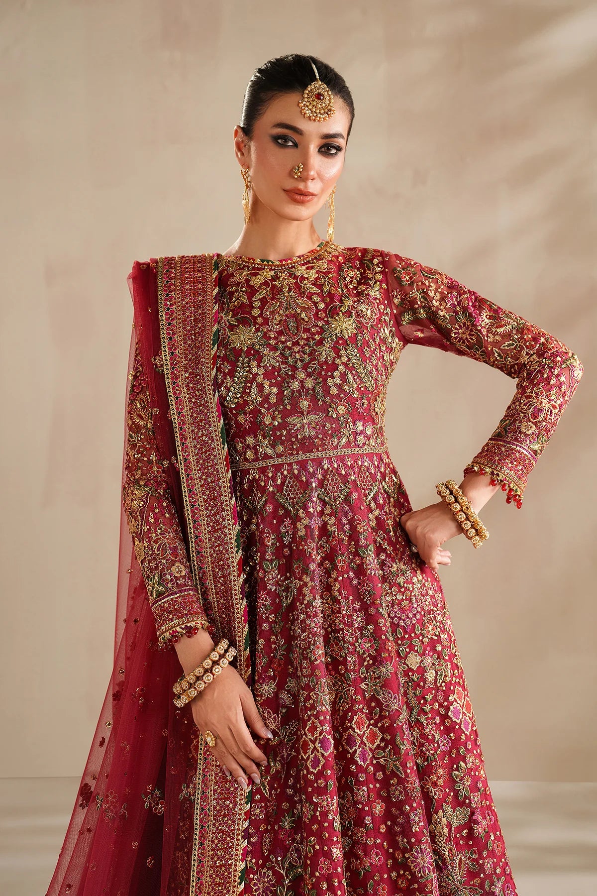 Baroque - EMBROIDERED NET UF-4370 - Mirha Collections