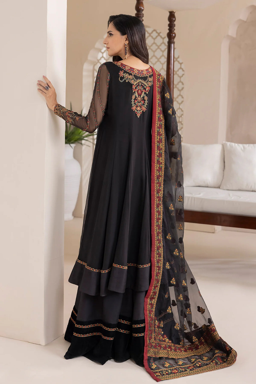 Baroque - EMBROIDERED CHIFFON UF-417 - Mirha Collections