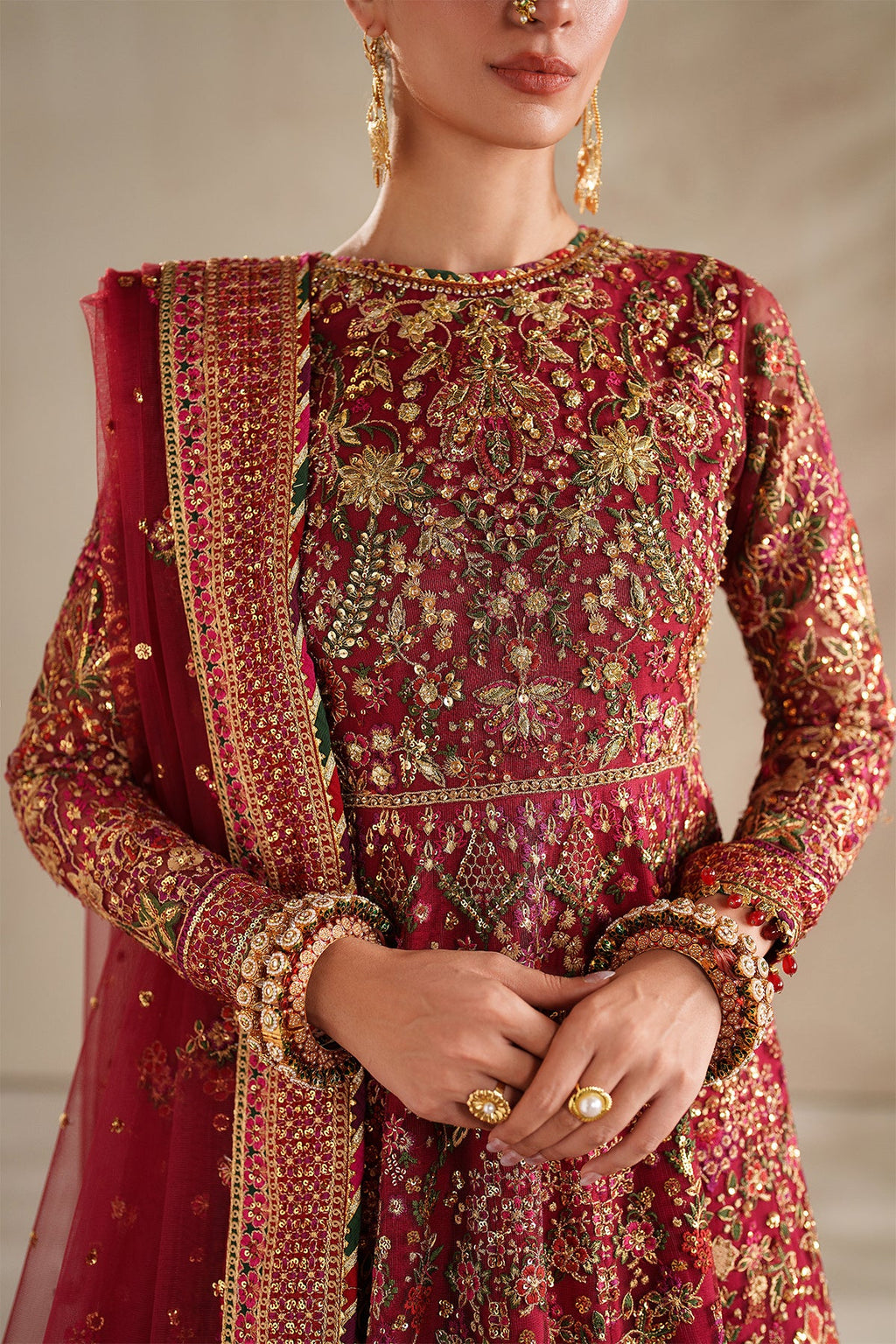 Baroque - EMBROIDERED NET UF-4370 - Mirha Collections