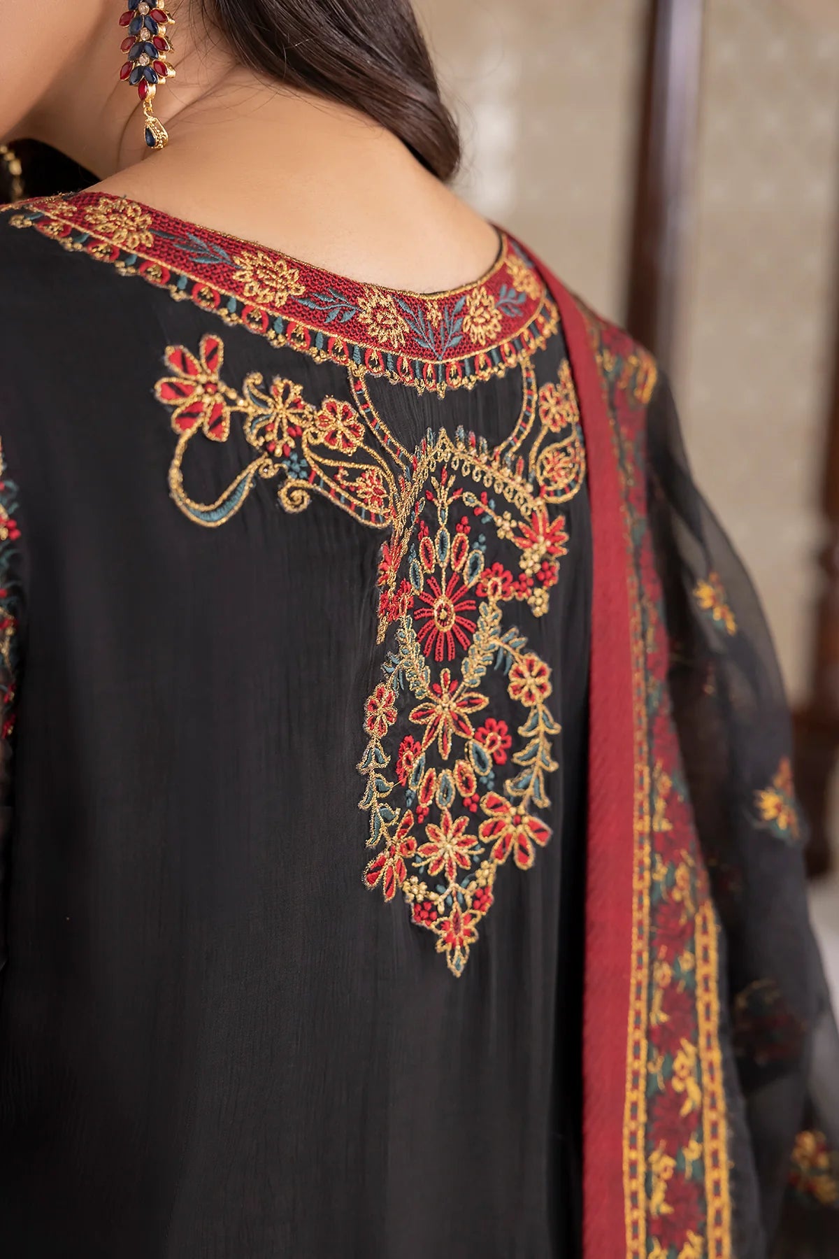 Baroque - EMBROIDERED CHIFFON UF-417 - Mirha Collections
