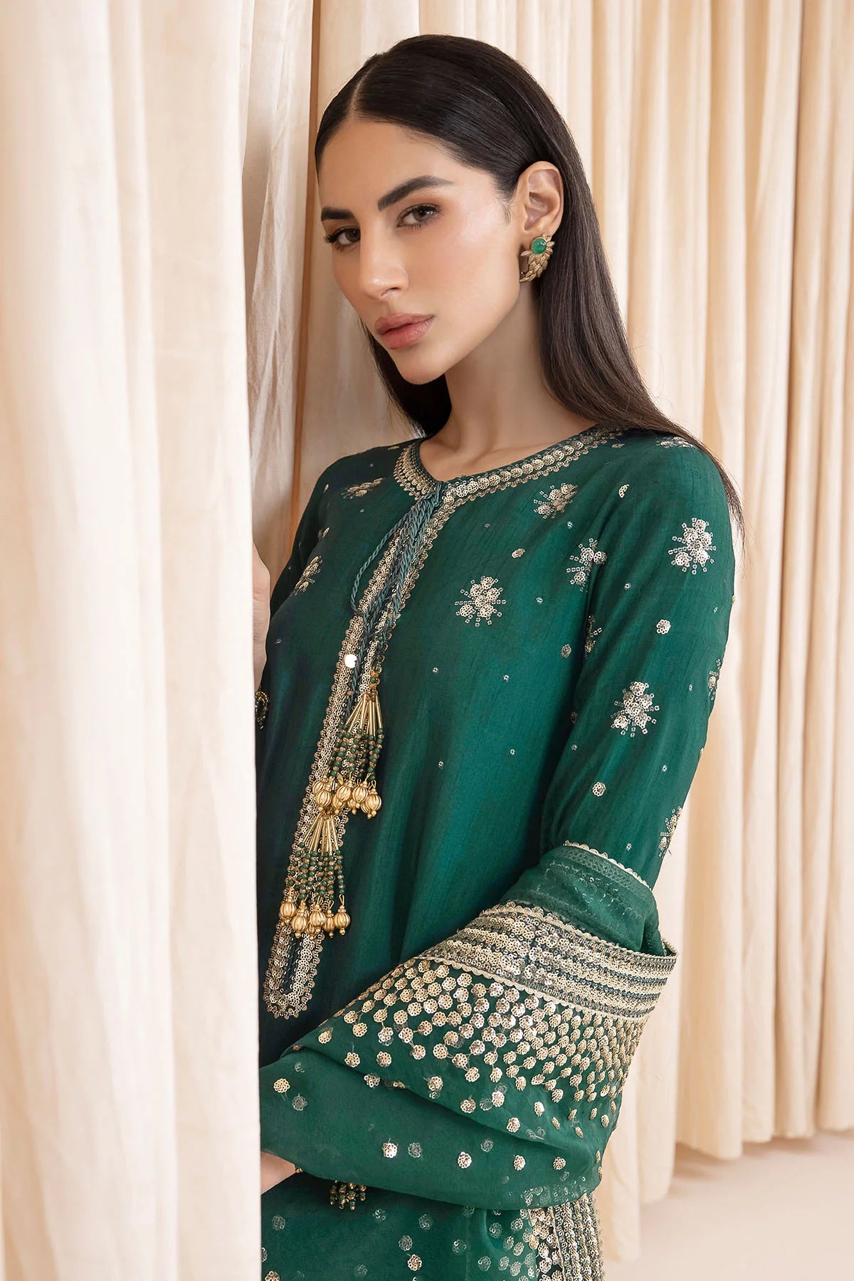 Jazmin - Embroidered Raw Silk UR-7003