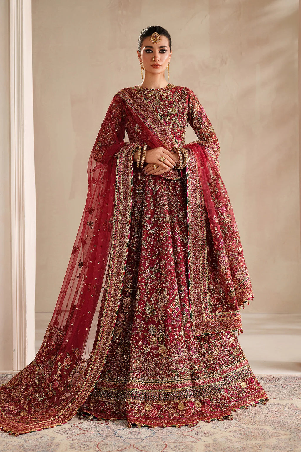 Baroque - EMBROIDERED NET UF-4370 - Mirha Collections