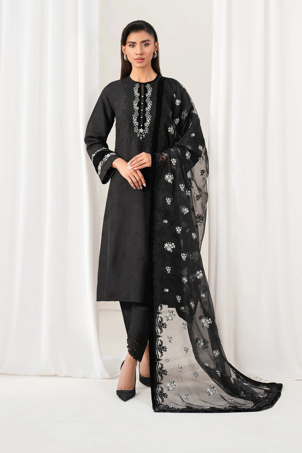 Baroque - EMBROIDERED RAW SILK UF-4137 - Mirha Collections