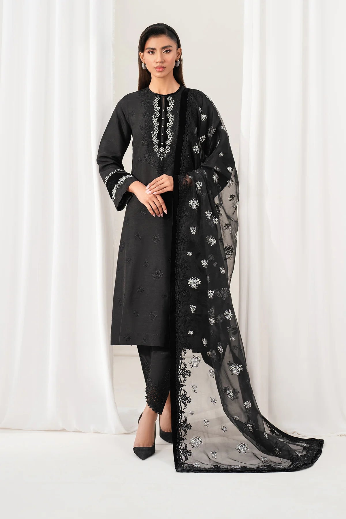 Baroque - EMBROIDERED RAW SILK UF-4137 - Mirha Collections
