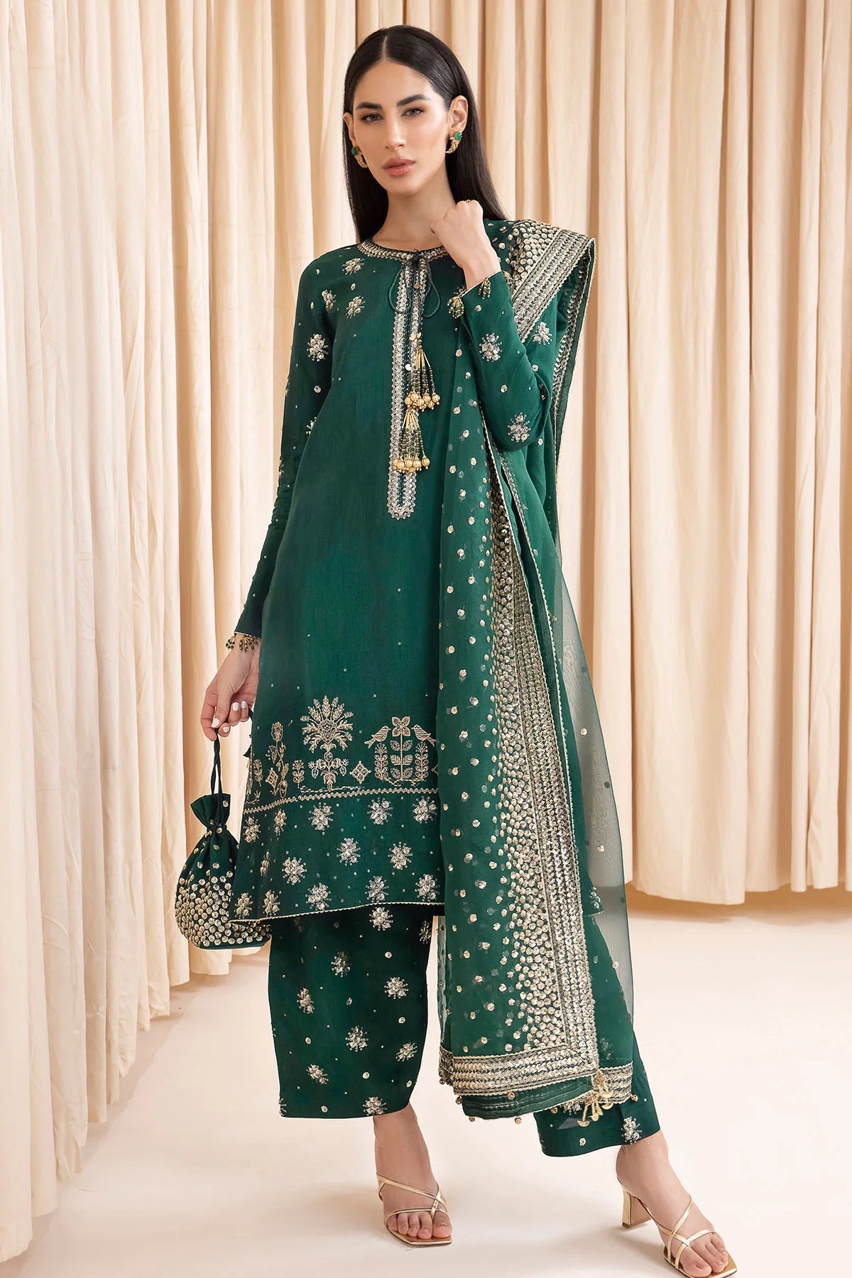 Jazmin - Embroidered Raw Silk UR-7003