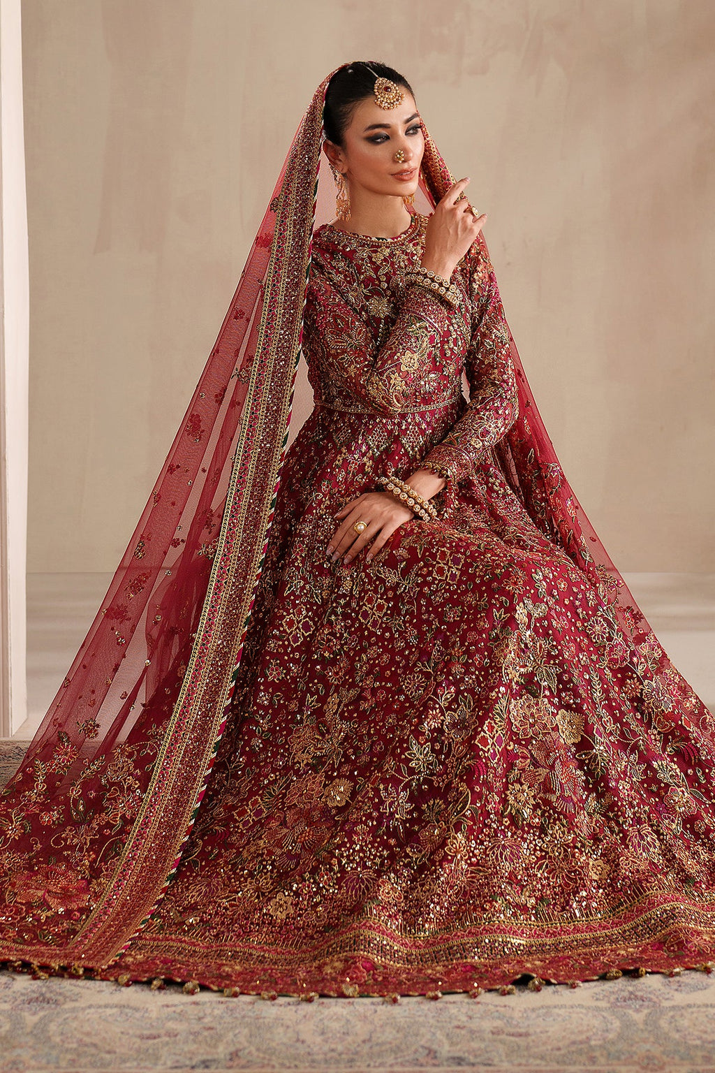 Baroque - EMBROIDERED NET UF-4370 - Mirha Collections