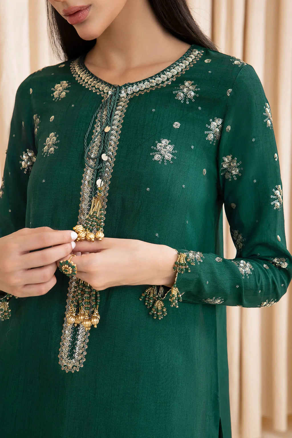 Jazmin - Embroidered Raw Silk UR-7003