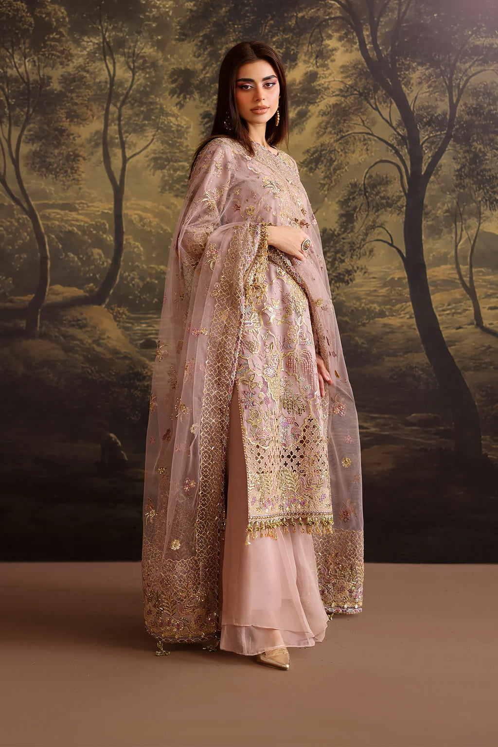 Baroque - EMBROIDERED NET UF-4378 - Mirha Collections