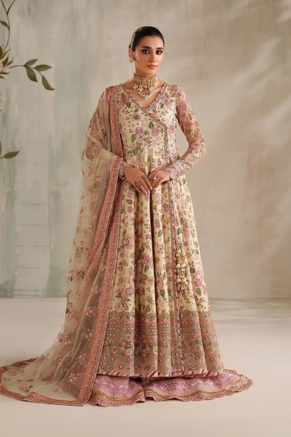 Baroque - EMBROIDERED NET UF-4371 - Mirha Collections
