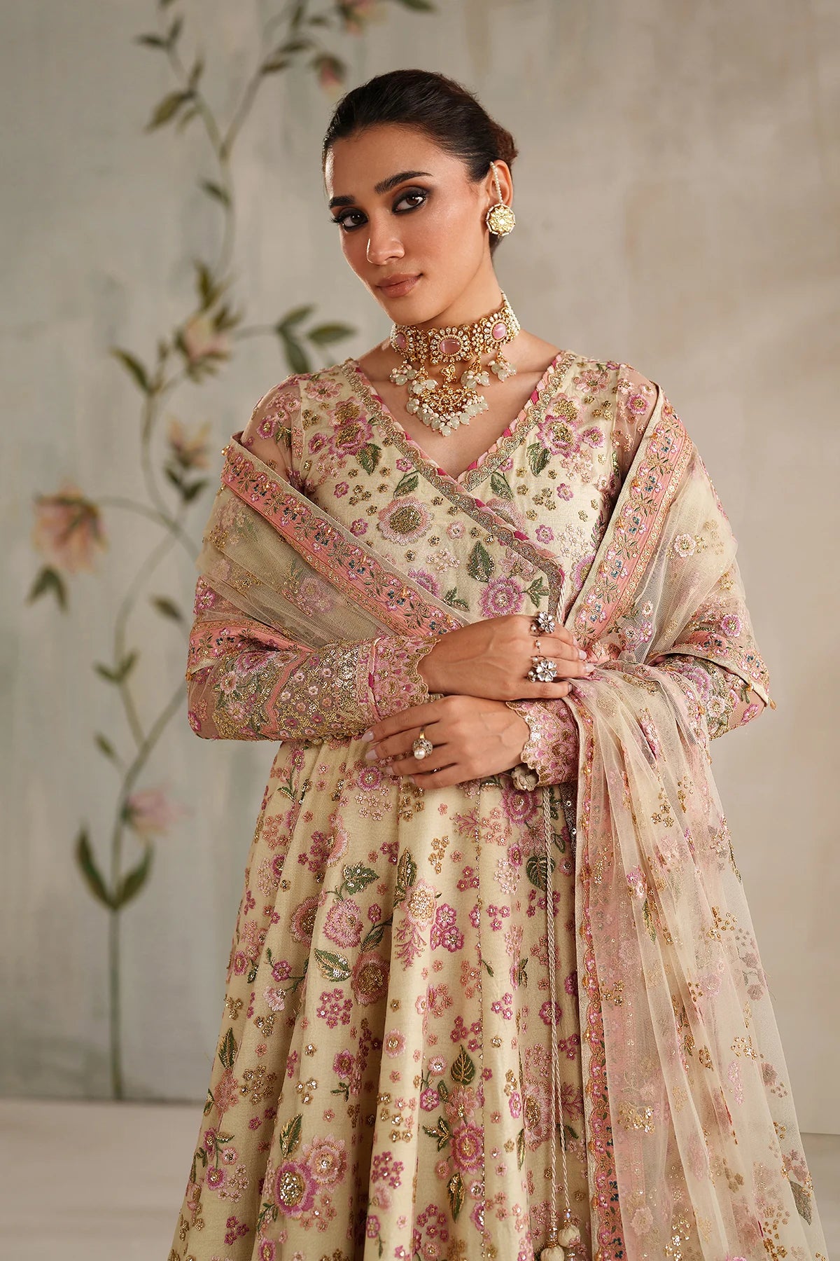 Baroque - EMBROIDERED NET UF-4371 - Mirha Collections