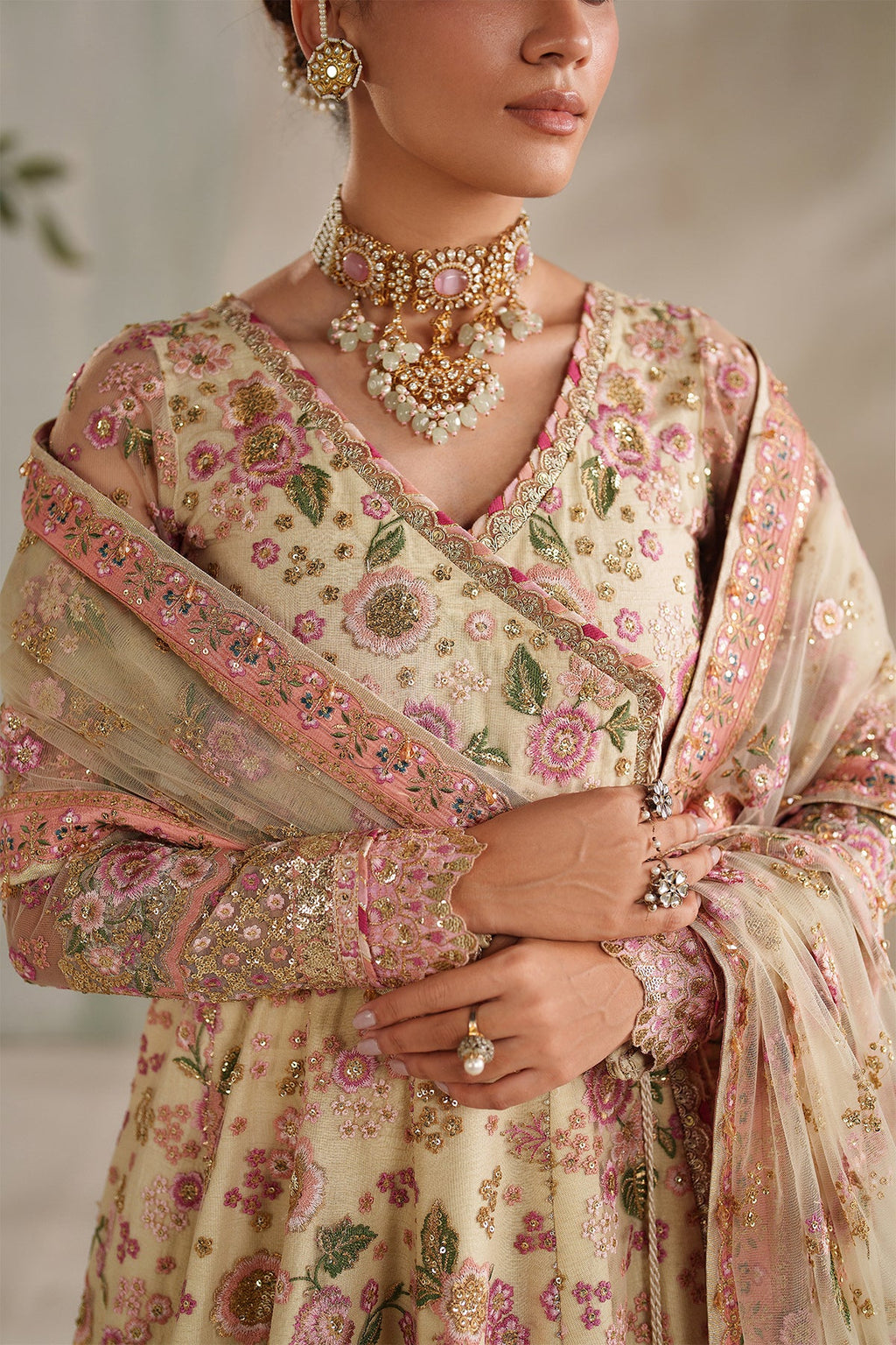 Baroque - EMBROIDERED NET UF-4371 - Mirha Collections