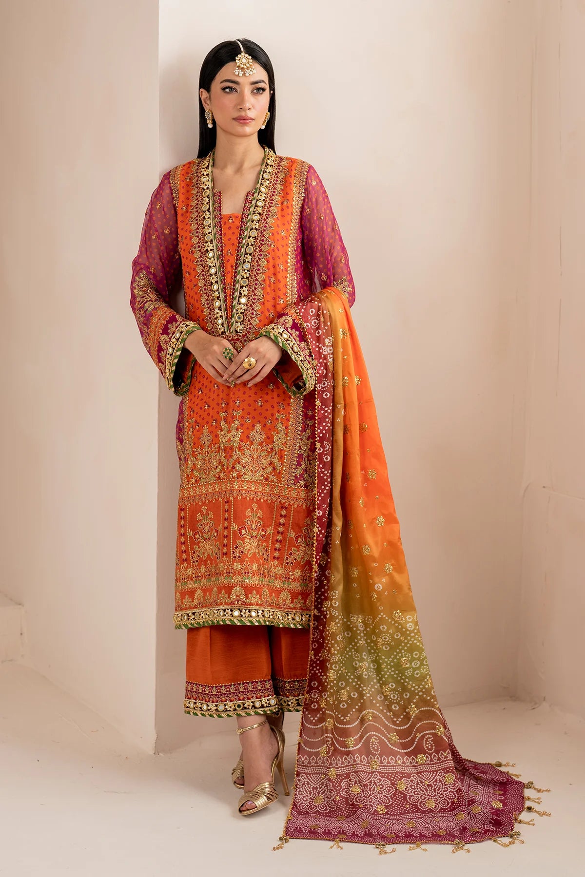 Baroque - EMBROIDERED CHIFFON UF-706 - Mirha Collections