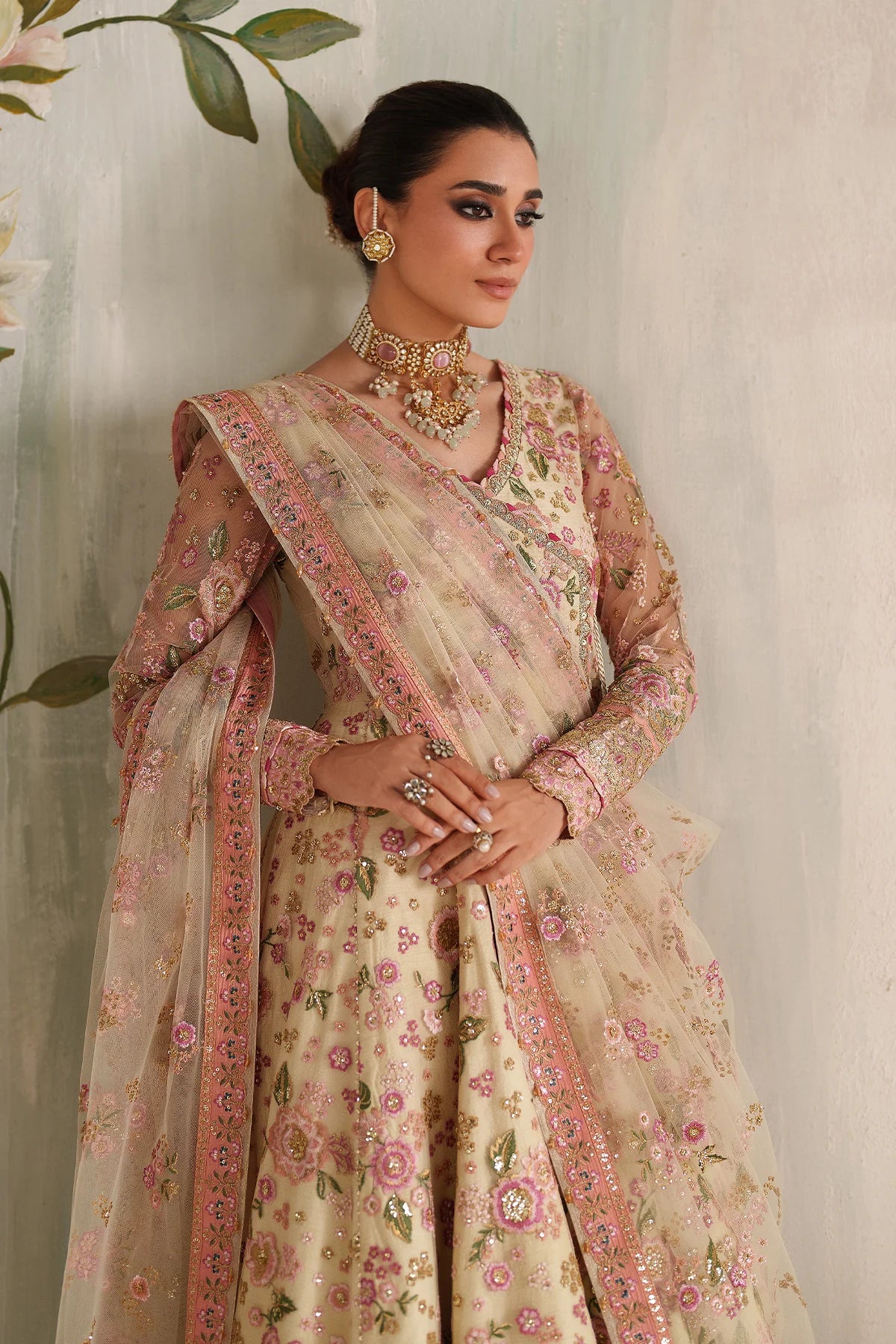 Baroque - EMBROIDERED NET UF-4371 - Mirha Collections