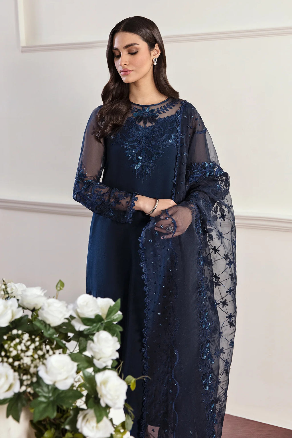 Baroque - EMBROIDERED CHIFFON UF-292 - Mirha Collections