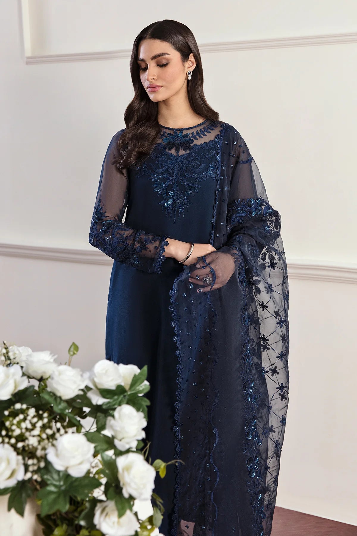 Baroque - EMBROIDERED CHIFFON UF-292 - Mirha Collections