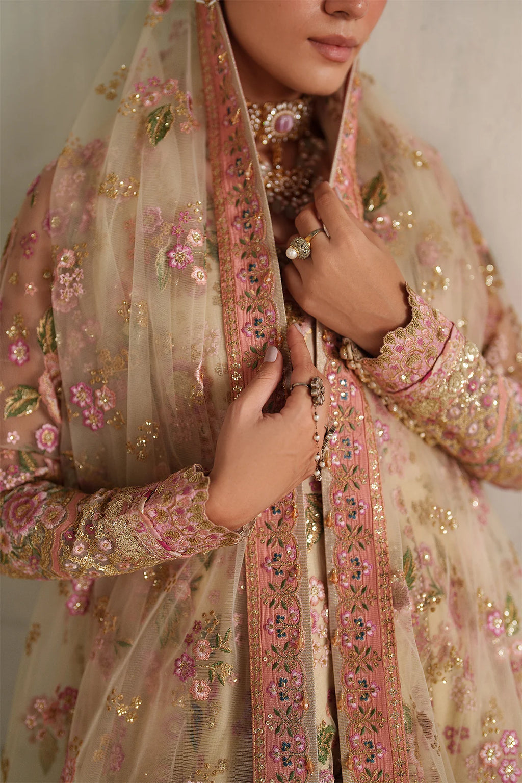 Baroque - EMBROIDERED NET UF-4371 - Mirha Collections