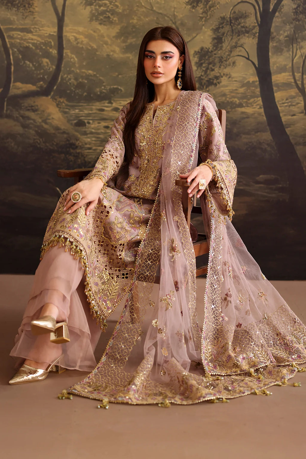 Baroque - EMBROIDERED NET UF-4378 - Mirha Collections
