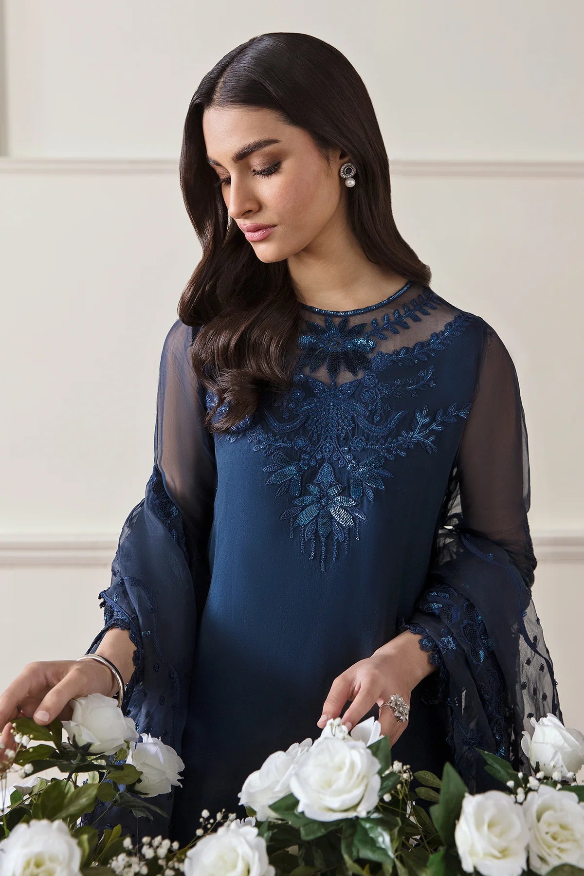 Baroque - EMBROIDERED CHIFFON UF-292 - Mirha Collections
