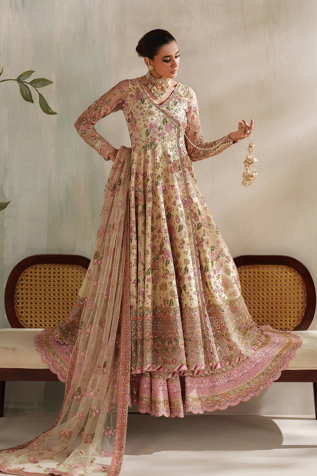 Baroque - EMBROIDERED NET UF-4371 - Mirha Collections