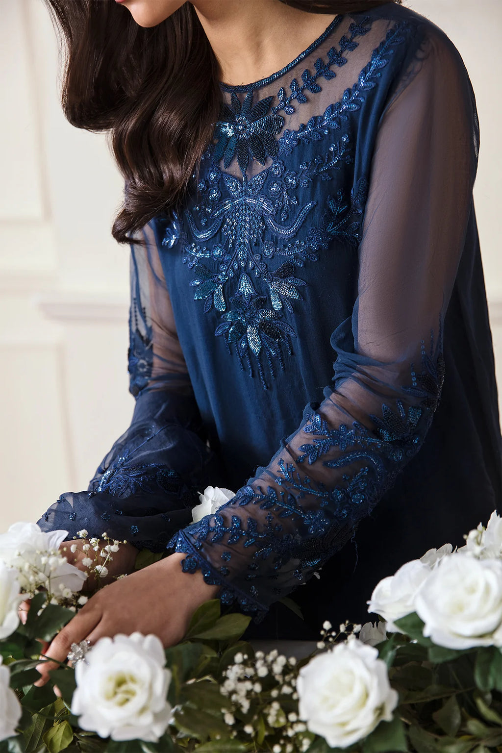 Baroque - EMBROIDERED CHIFFON UF-292 - Mirha Collections