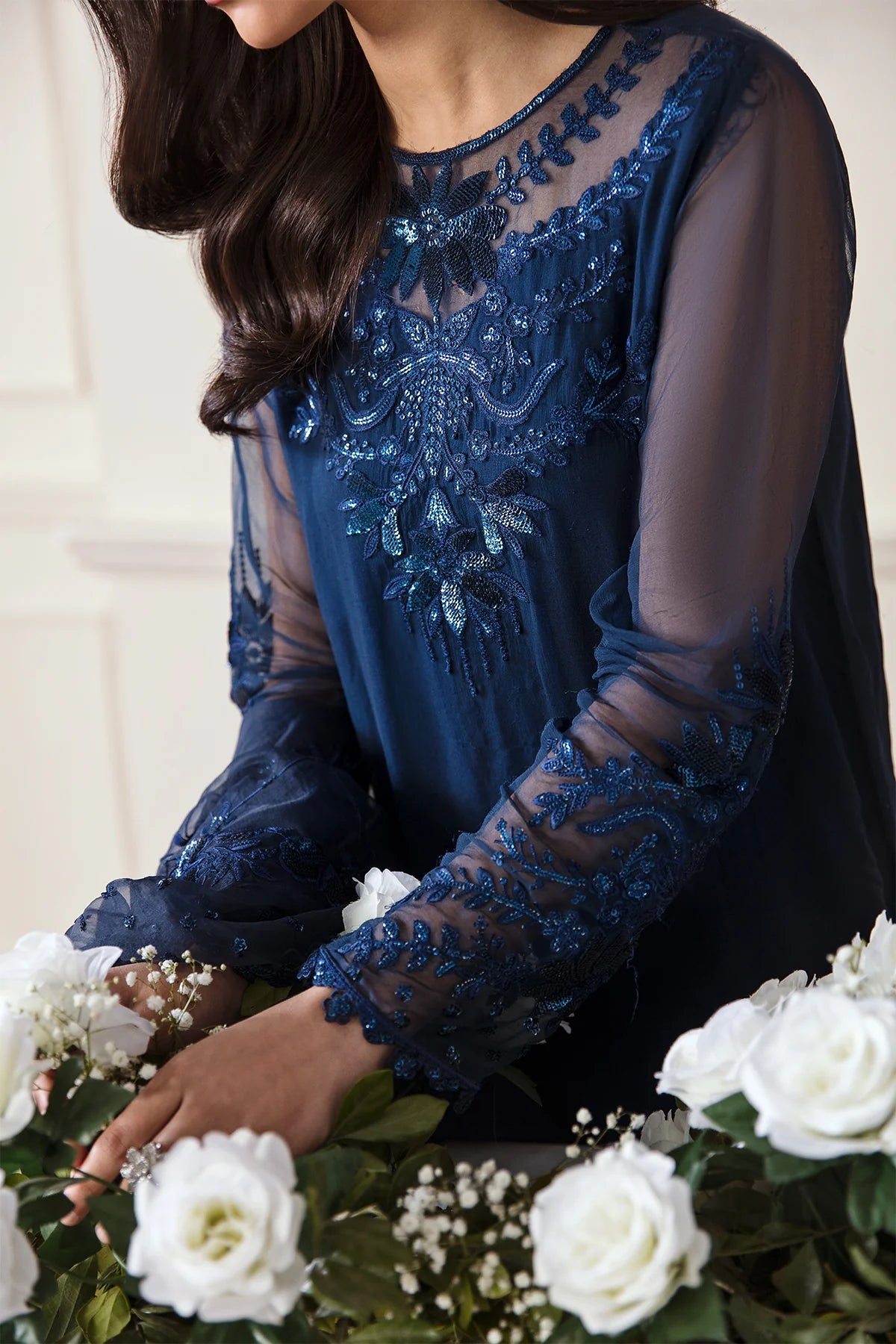 Baroque - EMBROIDERED CHIFFON UF-292 - Mirha Collections