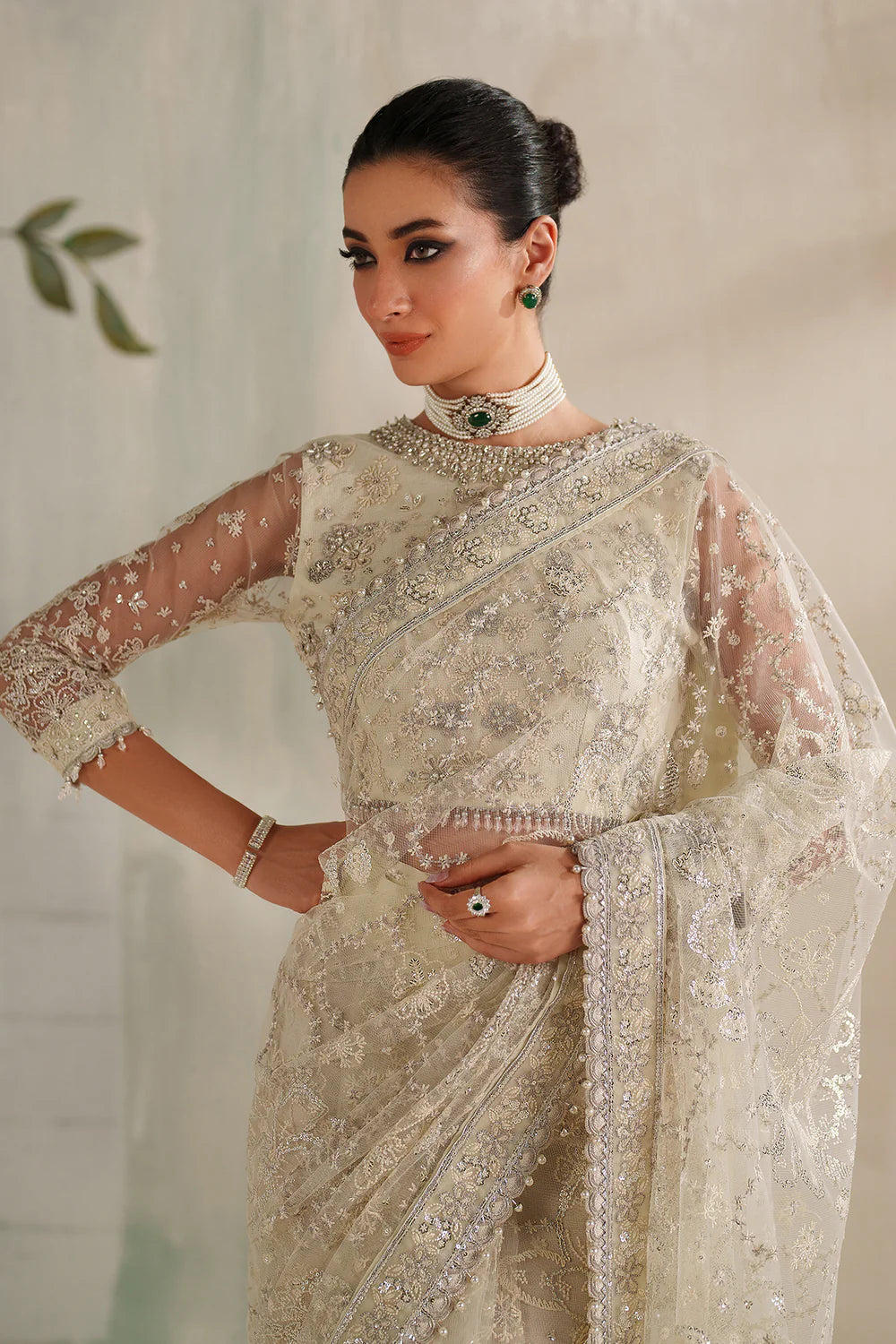 Baroque - EMBROIDERED NET UF-4372 - Mirha Collections