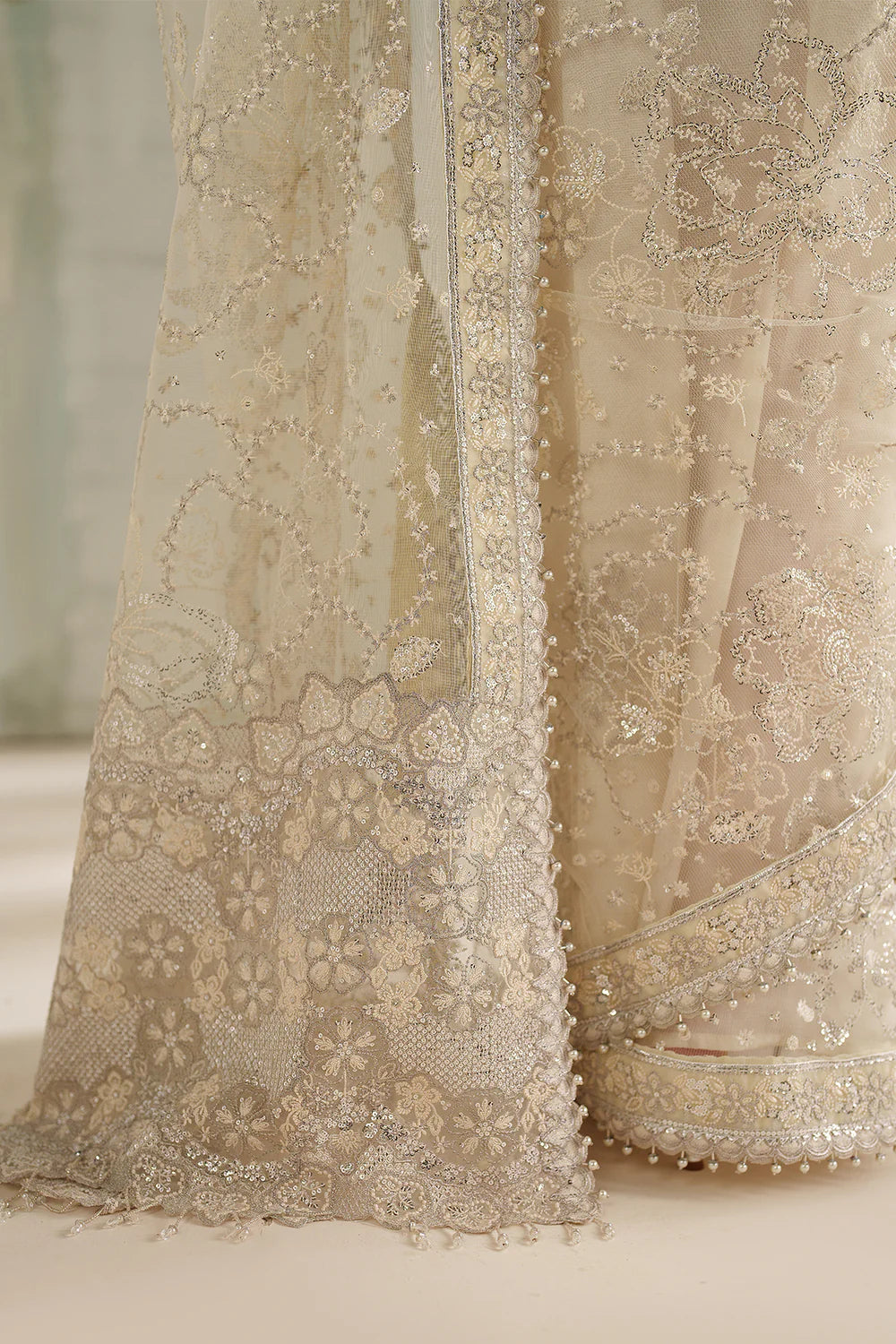 Baroque - EMBROIDERED NET UF-4372 - Mirha Collections