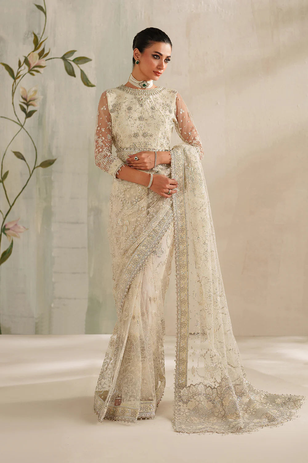 Baroque - EMBROIDERED NET UF-4372 - Mirha Collections