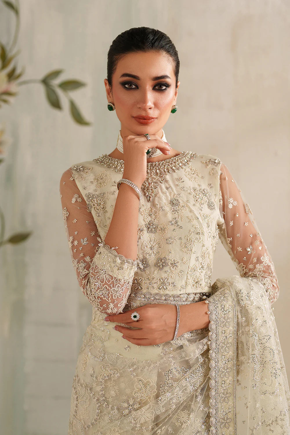 Baroque - EMBROIDERED NET UF-4372 - Mirha Collections