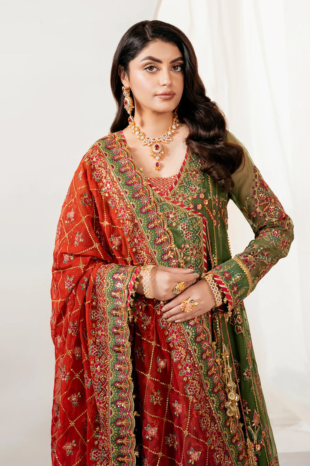 Baroque - EMBROIDERED CHIFFON UF-4037 - Mirha Collections