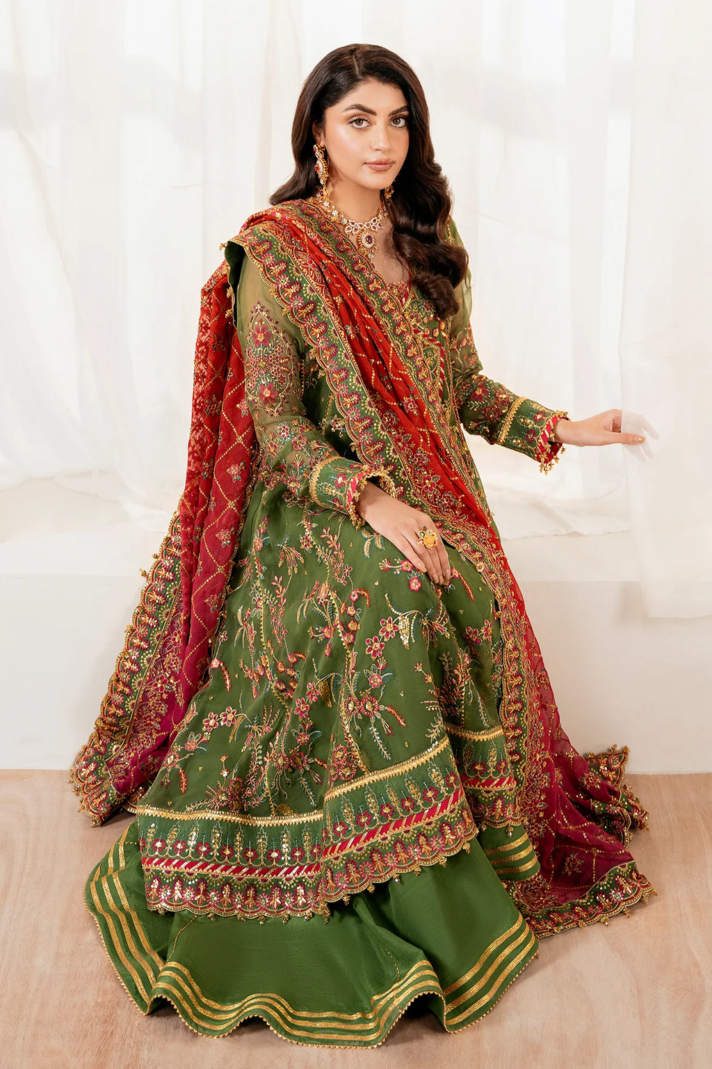 Baroque - EMBROIDERED CHIFFON UF-4037 - Mirha Collections