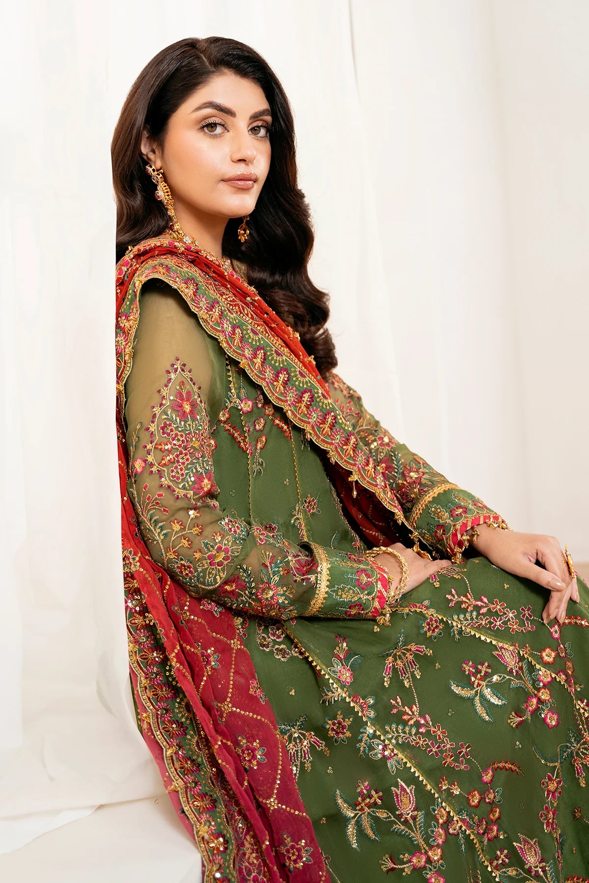Baroque - EMBROIDERED CHIFFON UF-4037 - Mirha Collections