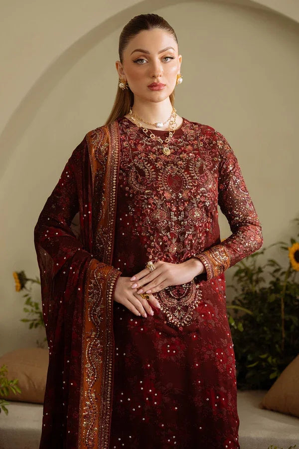 "Close-up of exquisite hand-worked embellishments, sequence highlights, and rich threadwork embroidery on Nureh AM-09 shirt."