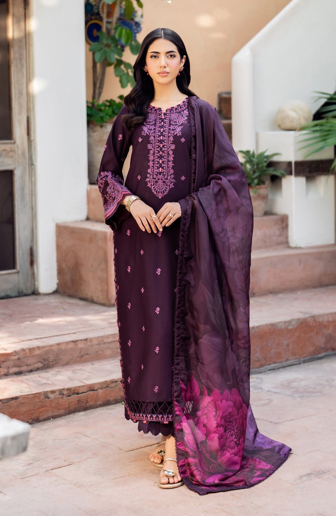 Zarif | Nura Textured Lawn 25 | FAHA