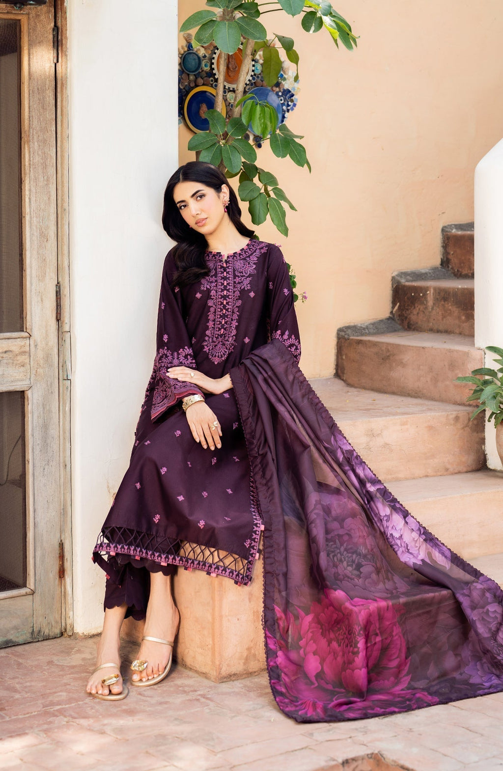 Zarif | Nura Textured Lawn 25 | FAHA