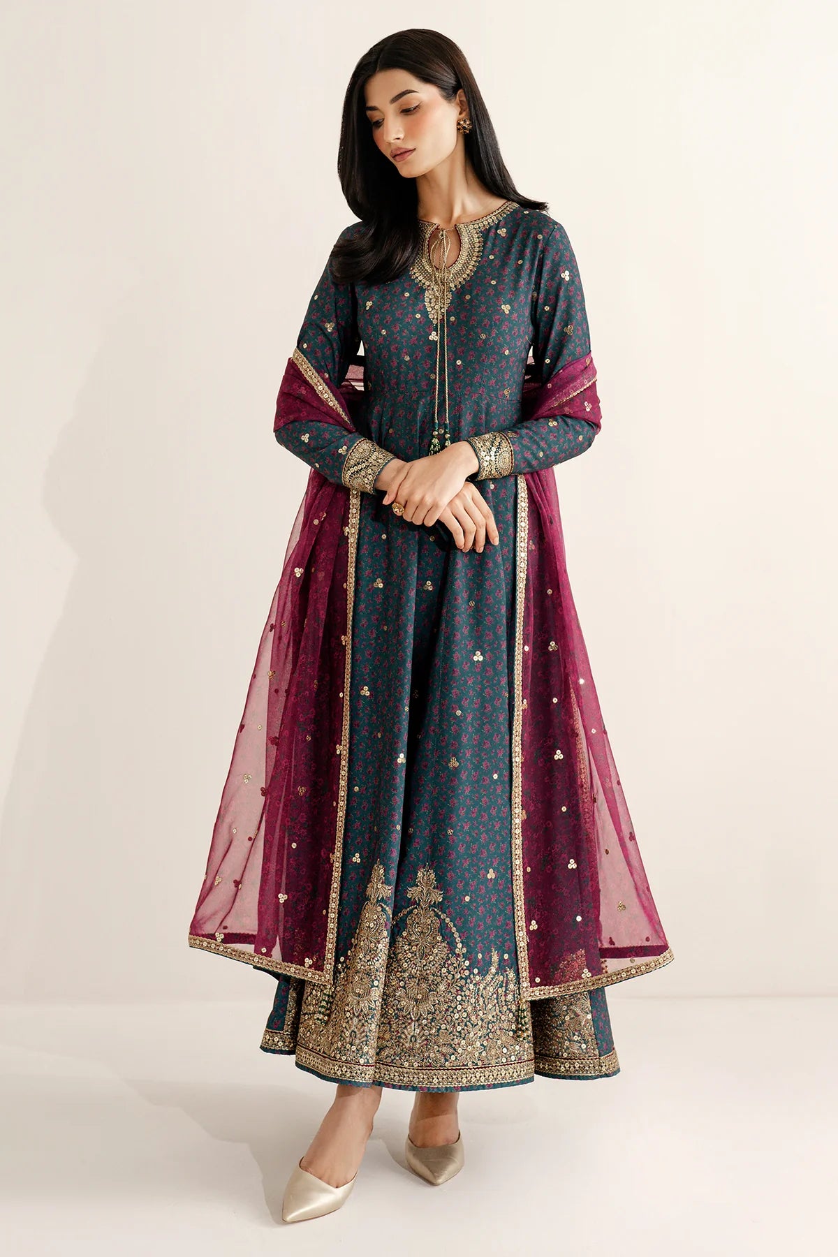 Jazmin - Embroidered Raw Silk UR-7058