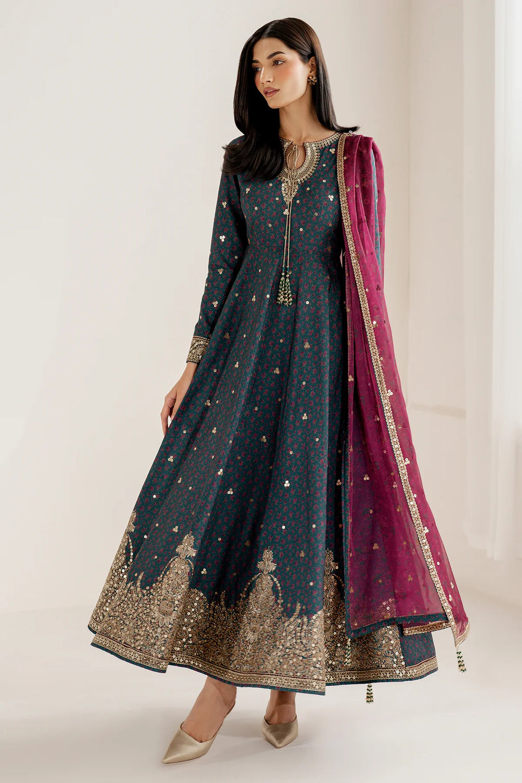 Jazmin - Embroidered Raw Silk UR-7058