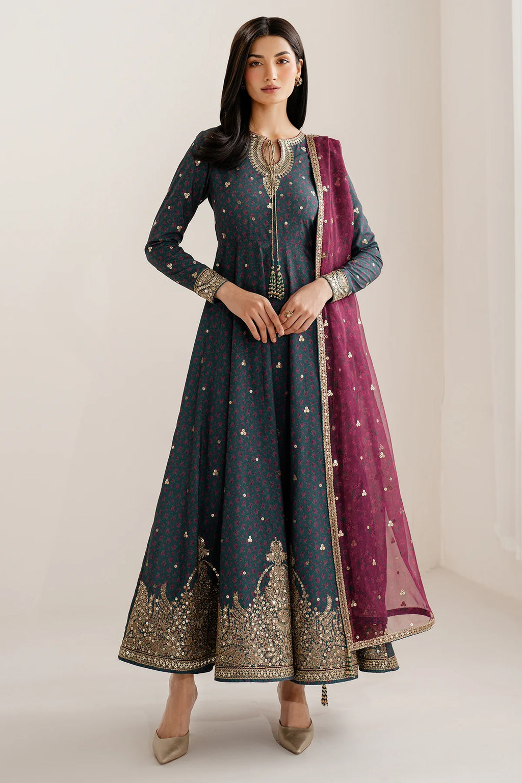 Jazmin - Embroidered Raw Silk UR-7058