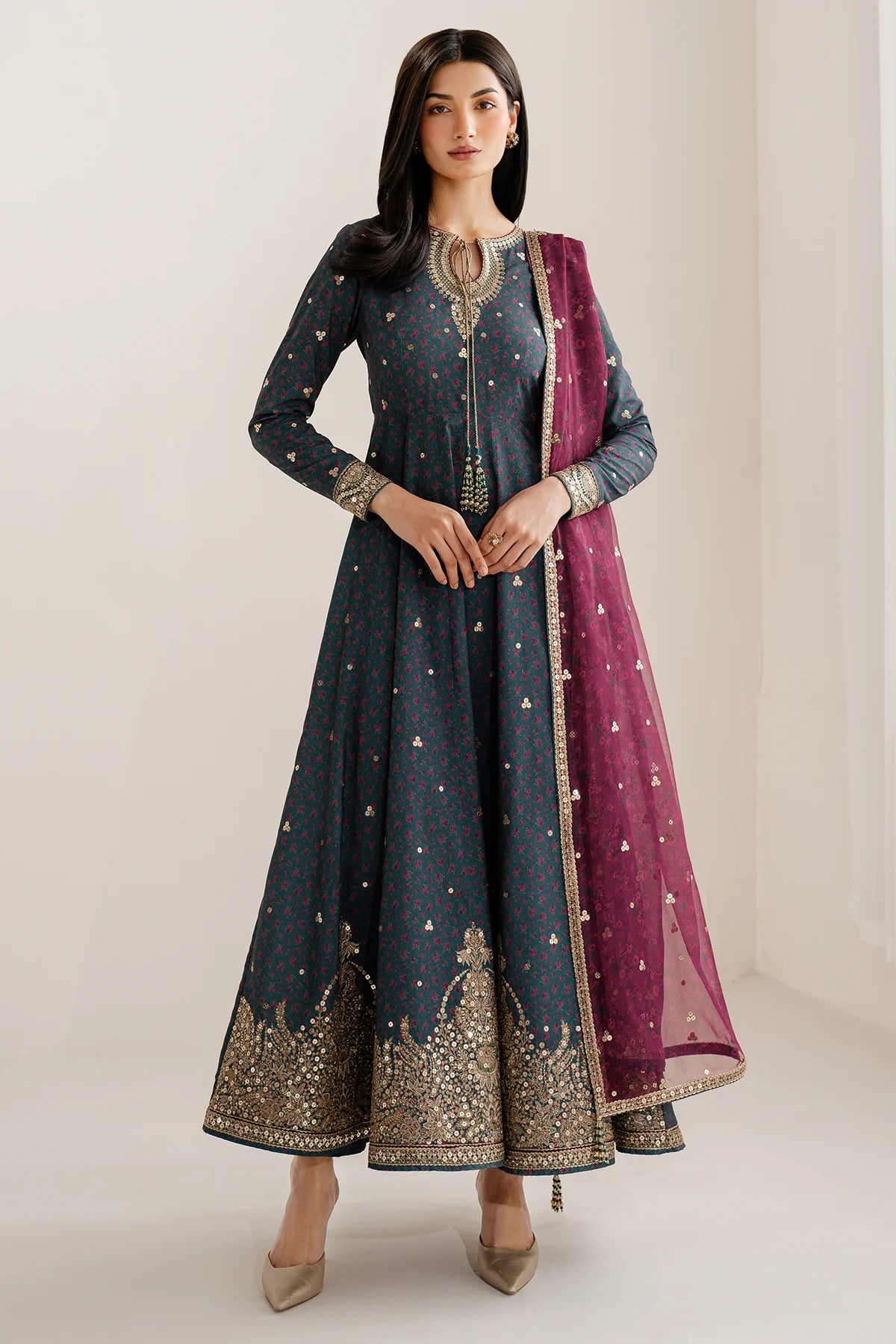 Jazmin - Embroidered Raw Silk UR-7058