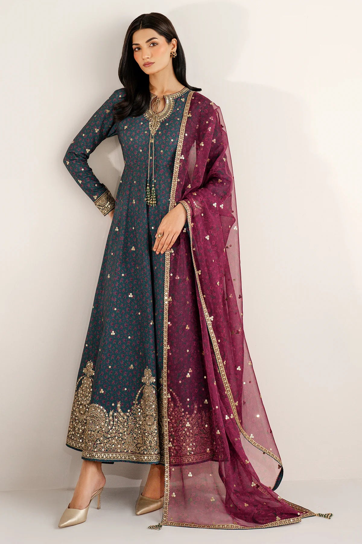 Jazmin - Embroidered Raw Silk UR-7058