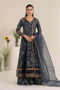 Maria.B. - 3 Piece Embroidered Lawn Suit (DW-EF25-26R1-Blue Printed) - Mirha Collections