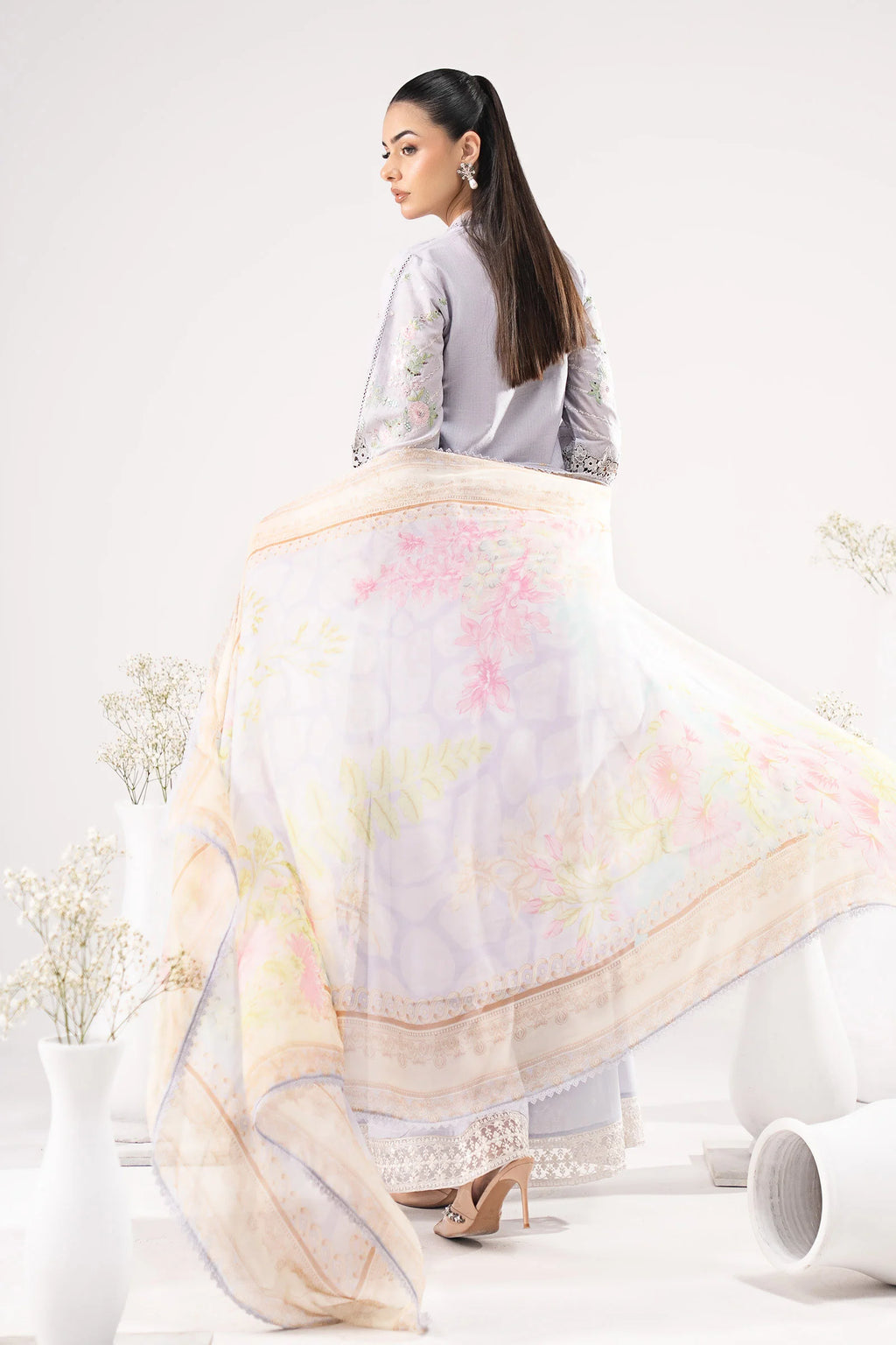 Maria.B.- 3 Piece Embroidered Dobby Lawn Suit (DW-EF26-122-Sky Blue) - Mirha Collections