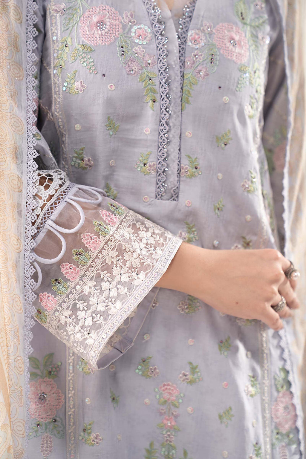 Maria.B.- 3 Piece Embroidered Dobby Lawn Suit (DW-EF26-122-Sky Blue) - Mirha Collections