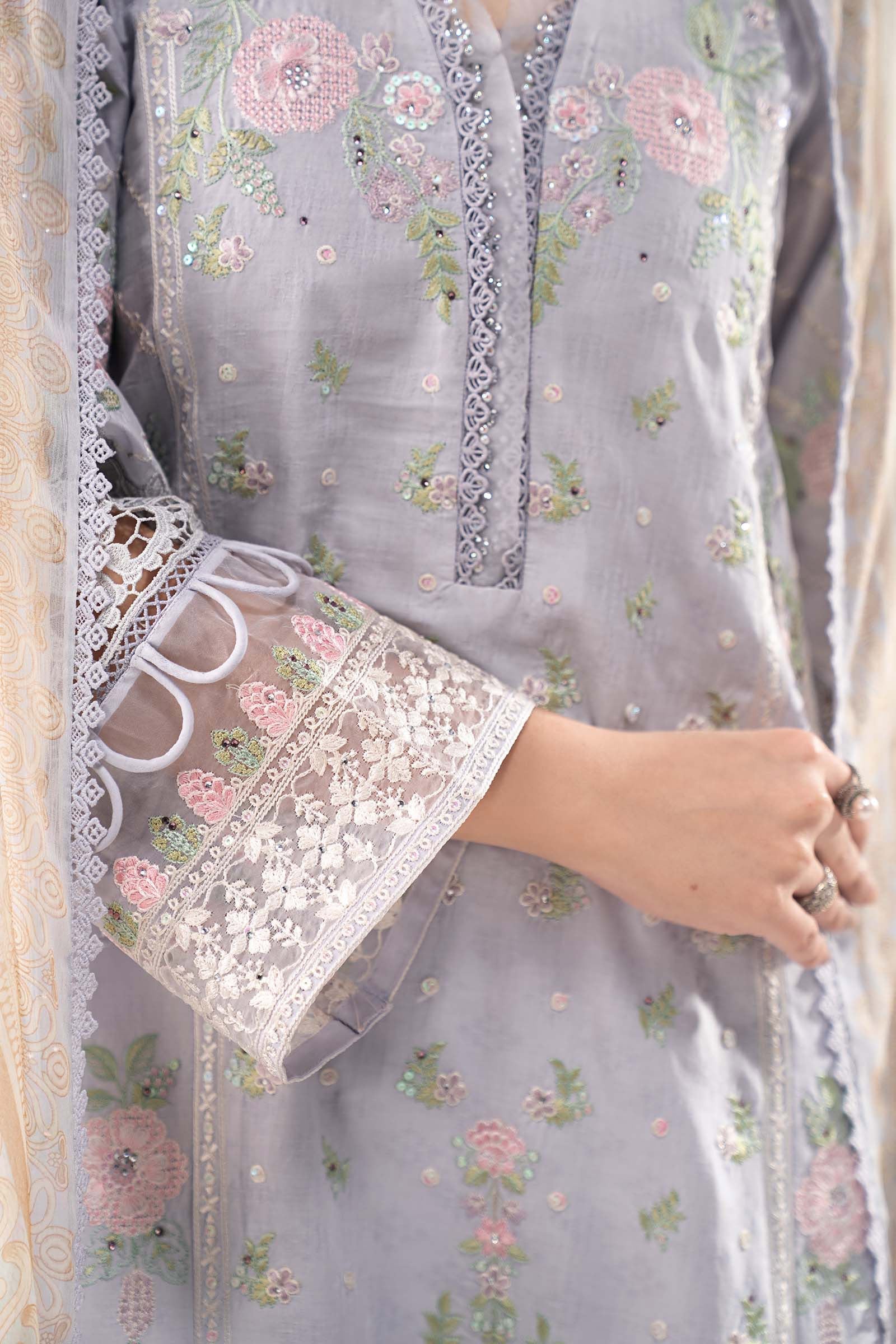 Maria.B.- 3 Piece Embroidered Dobby Lawn Suit (DW-EF26-122-Sky Blue) - Mirha Collections