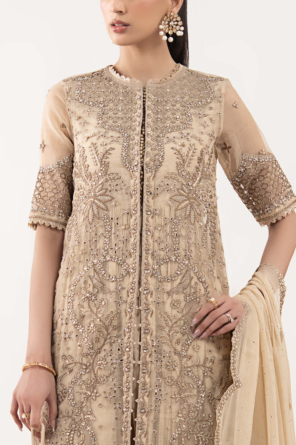 Maria.B. - Embroidered Organza Suit