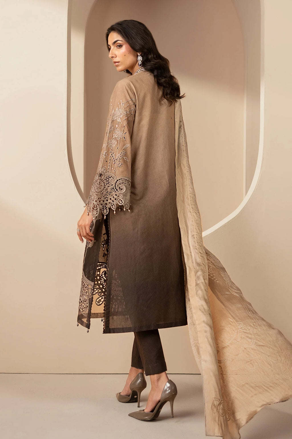 Maria.B. - 3 Piece Embroidered Jacquard Lawn Suit (DS-2601-A-Small) - Mirha Collections