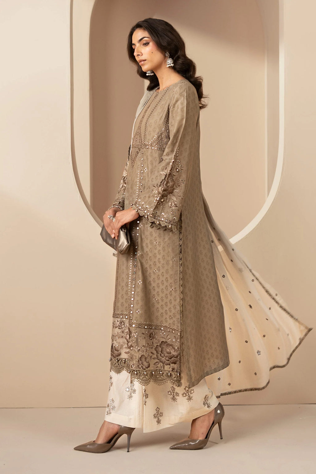 Maria.B. - 3 Piece Embroidered Jacquard Lawn Suit (DS-2602) - Mirha Collections