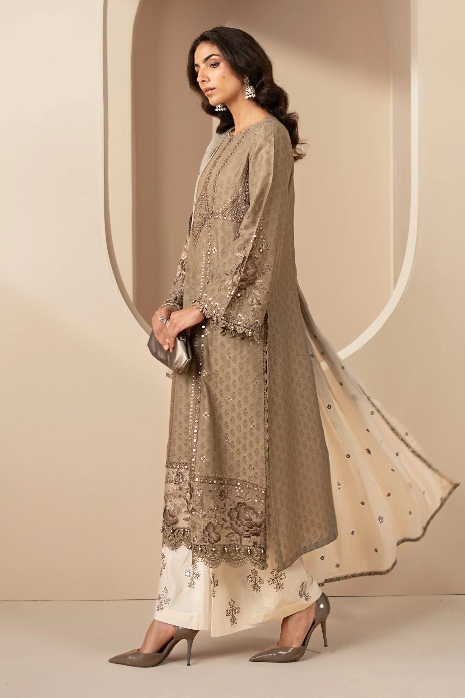Maria.B. - 3 Piece Embroidered Jacquard Lawn Suit (DS-2602) - Mirha Collections