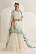 Mirha Collections Jazmin UC-3133 embroidered luxury chiffon three-piece formal suit full length front view